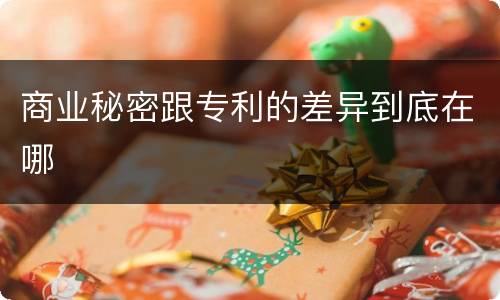商业秘密跟专利的差异到底在哪
