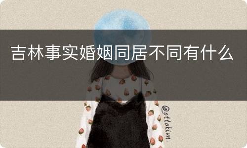 吉林事实婚姻同居不同有什么