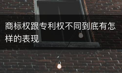 商标权跟专利权不同到底有怎样的表现