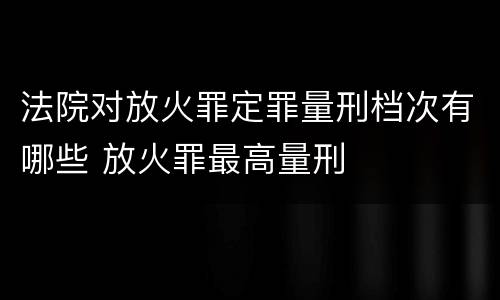 法院对放火罪定罪量刑档次有哪些 放火罪最高量刑