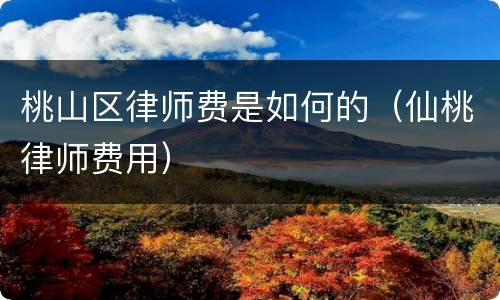 桃山区律师费是如何的（仙桃律师费用）