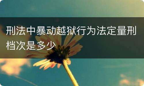 刑法中暴动越狱行为法定量刑档次是多少