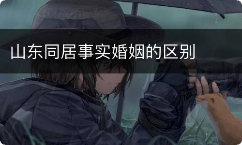 山东同居事实婚姻的区别