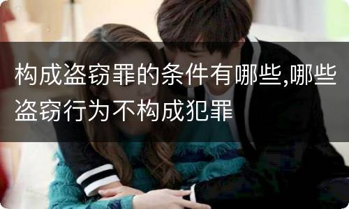 构成盗窃罪的条件有哪些,哪些盗窃行为不构成犯罪