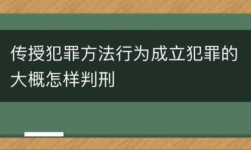 传授犯罪方法行为成立犯罪的大概怎样判刑