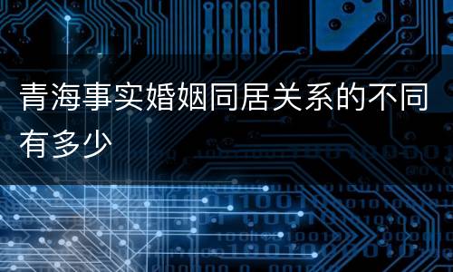 青海事实婚姻同居关系的不同有多少