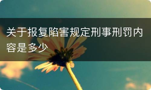 关于报复陷害规定刑事刑罚内容是多少