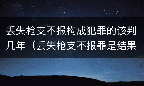 丢失枪支不报构成犯罪的该判几年（丢失枪支不报罪是结果犯）
