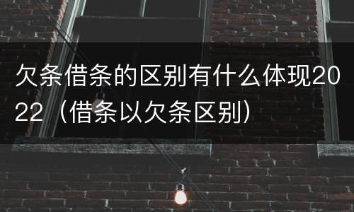 欠条借条的区别有什么体现2022（借条以欠条区别）