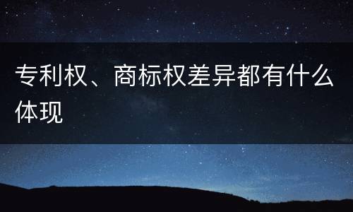 专利权、商标权差异都有什么体现
