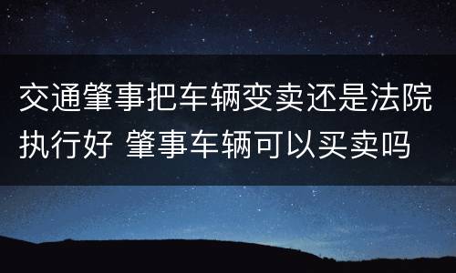 交通肇事把车辆变卖还是法院执行好 肇事车辆可以买卖吗