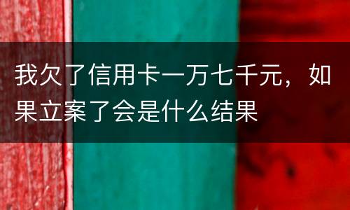 我欠了信用卡一万七千元，如果立案了会是什么结果