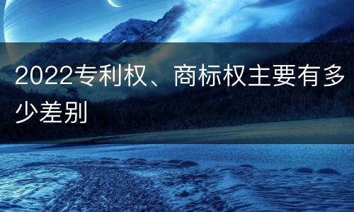 2022专利权、商标权主要有多少差别