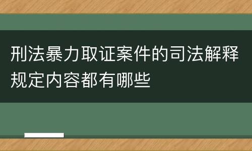 刑法暴力取证案件的司法解释规定内容都有哪些