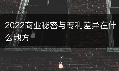 2022商业秘密与专利差异在什么地方