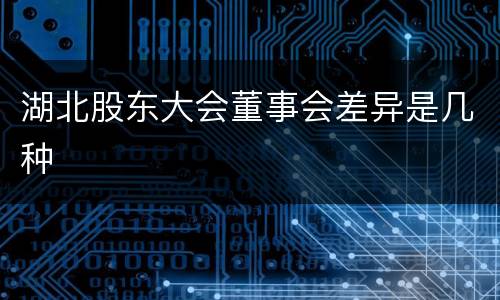 湖北股东大会董事会差异是几种