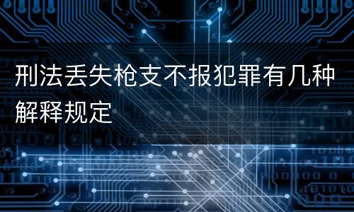 刑法丢失枪支不报犯罪有几种解释规定