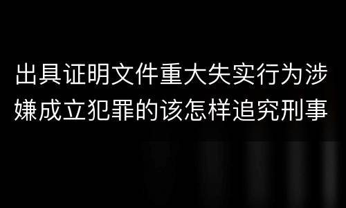 出具证明文件重大失实行为涉嫌成立犯罪的该怎样追究刑事责任