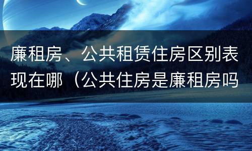 廉租房、公共租赁住房区别表现在哪（公共住房是廉租房吗）