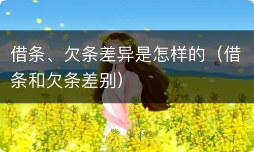 借条、欠条差异是怎样的（借条和欠条差别）