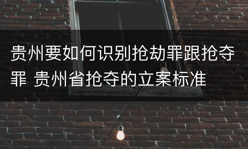 贵州要如何识别抢劫罪跟抢夺罪 贵州省抢夺的立案标准