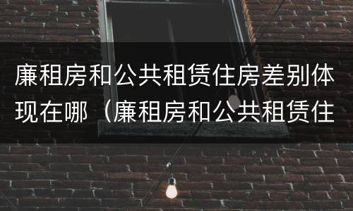 廉租房和公共租赁住房差别体现在哪（廉租房和公共租赁住房的区别）
