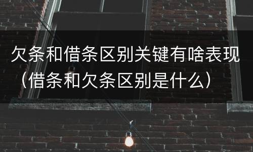 欠条和借条区别关键有啥表现（借条和欠条区别是什么）