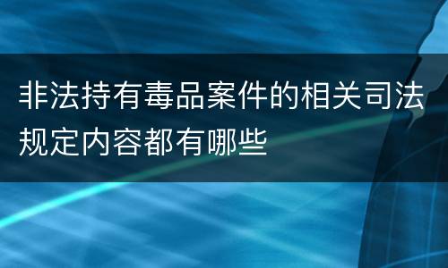 非法持有毒品案件的相关司法规定内容都有哪些