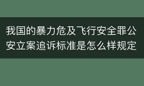 我国的暴力危及飞行安全罪公安立案追诉标准是怎么样规定