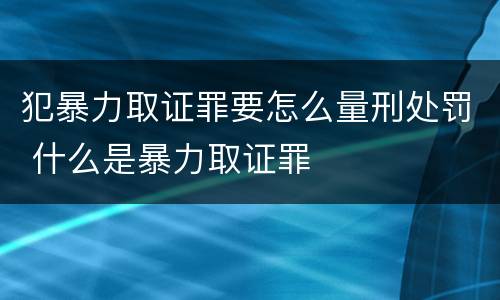 犯暴力取证罪要怎么量刑处罚 什么是暴力取证罪