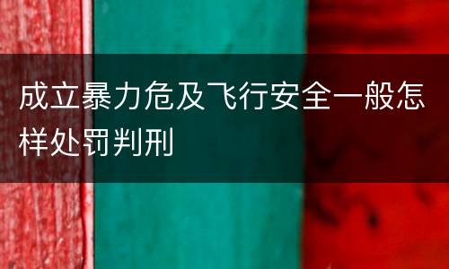 成立暴力危及飞行安全一般怎样处罚判刑