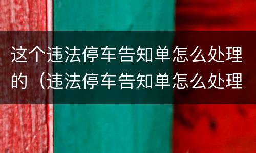 这个违法停车告知单怎么处理的（违法停车告知单怎么处理需要带什么）