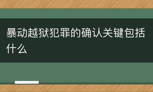 暴动越狱犯罪的确认关键包括什么
