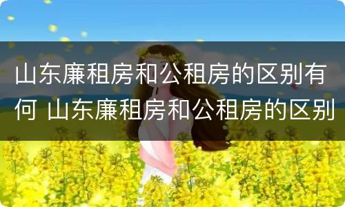 山东廉租房和公租房的区别有何 山东廉租房和公租房的区别有何意义
