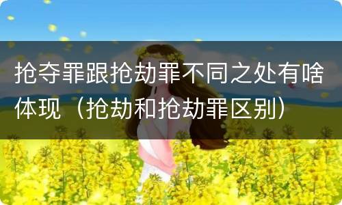 抢夺罪跟抢劫罪不同之处有啥体现（抢劫和抢劫罪区别）