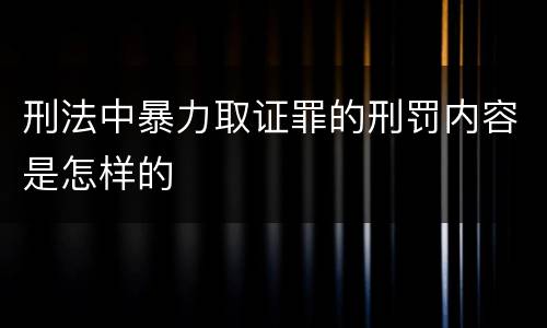刑法中暴力取证罪的刑罚内容是怎样的