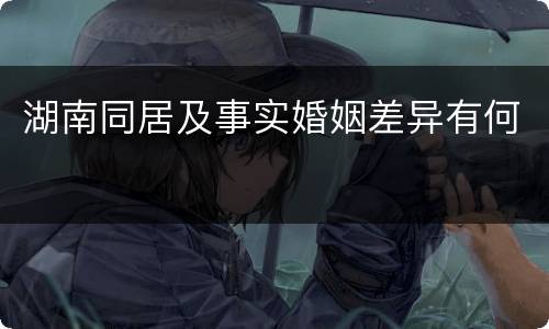 湖南同居及事实婚姻差异有何