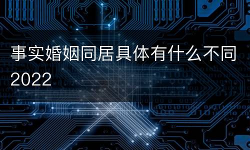事实婚姻同居具体有什么不同2022