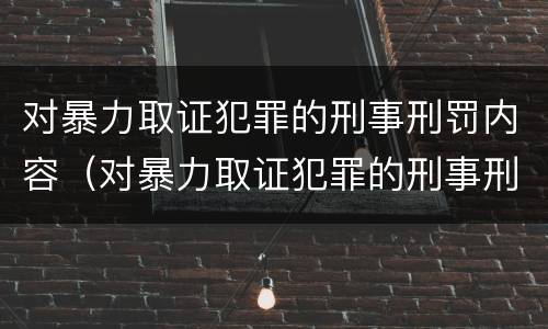 对暴力取证犯罪的刑事刑罚内容（对暴力取证犯罪的刑事刑罚内容包括）