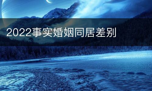 2022事实婚姻同居差别