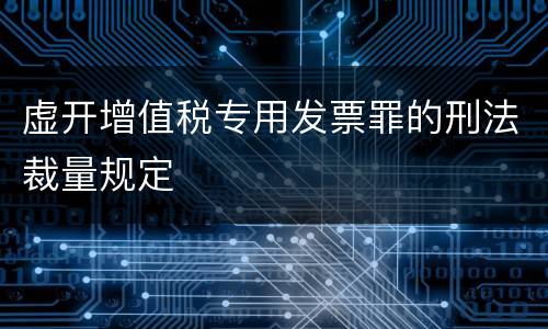虚开增值税专用发票罪的刑法裁量规定