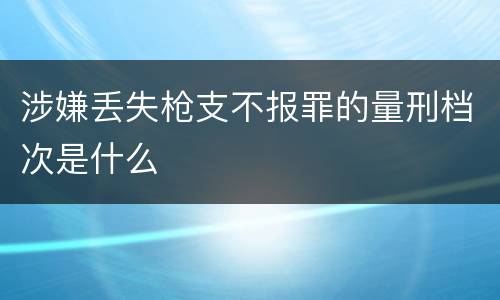 涉嫌丢失枪支不报罪的量刑档次是什么