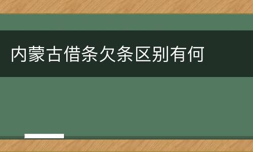 内蒙古借条欠条区别有何