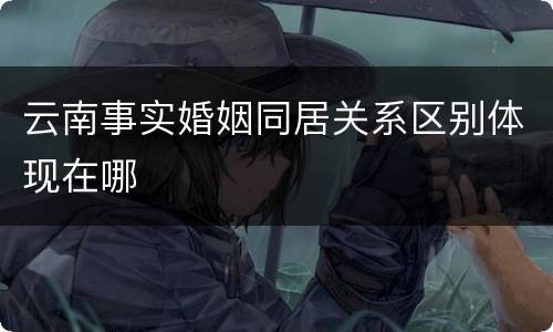 云南事实婚姻同居关系区别体现在哪