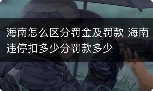 海南怎么区分罚金及罚款 海南违停扣多少分罚款多少