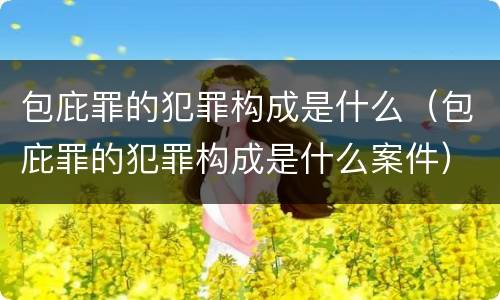 包庇罪的犯罪构成是什么（包庇罪的犯罪构成是什么案件）