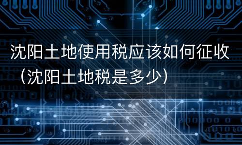 沈阳土地使用税应该如何征收（沈阳土地税是多少）
