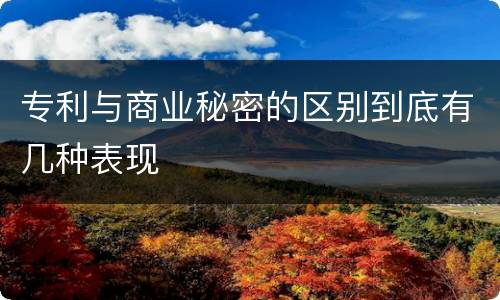 专利与商业秘密的区别到底有几种表现