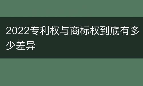 2022专利权与商标权到底有多少差异