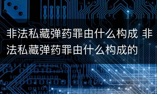非法私藏弹药罪由什么构成 非法私藏弹药罪由什么构成的